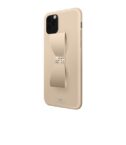 WHITE DIAMONDS - Cover in silicone colore oro rifinita con cristalli di Swarovski e fiocco con funzione anello per sostenere lo smartphone compatibile con Apple iPhone 11 Pro
