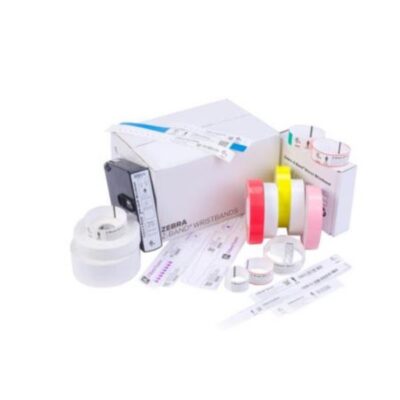 Wristband, Polypropylene, 1x10in (25.4x254mm), Direct thermal, Z-Band Splash, Adhesive closure, Cartridge, 350/roll, 6/box, Red